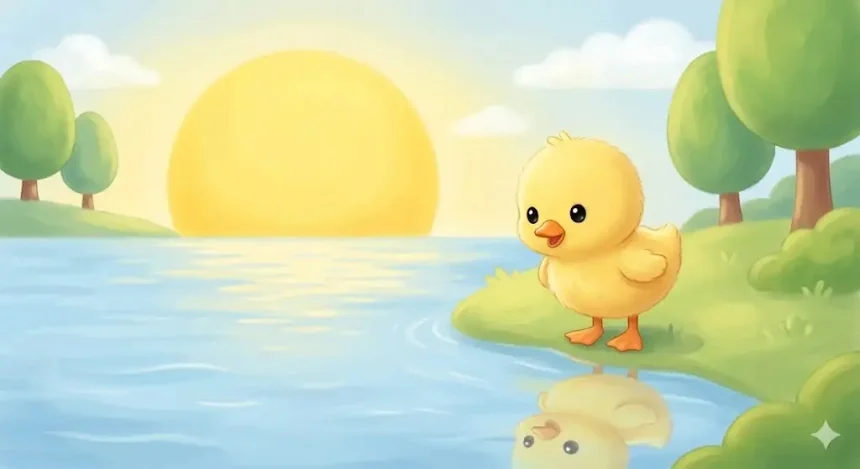 mese 3 éveseknek – Kipp-Kopp kiskacsácska a tóparton nézi a sárga napot