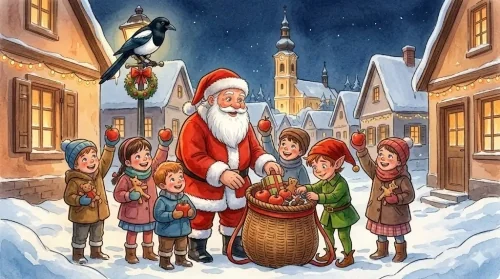 Mikulás és az elveszett puttony – rövid mese gyerekeknek