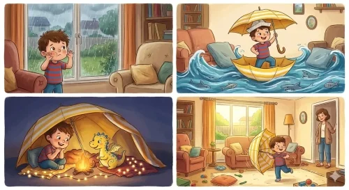 Márkó és a varázsesernyő – nagyon rövid mese gyerekeknek