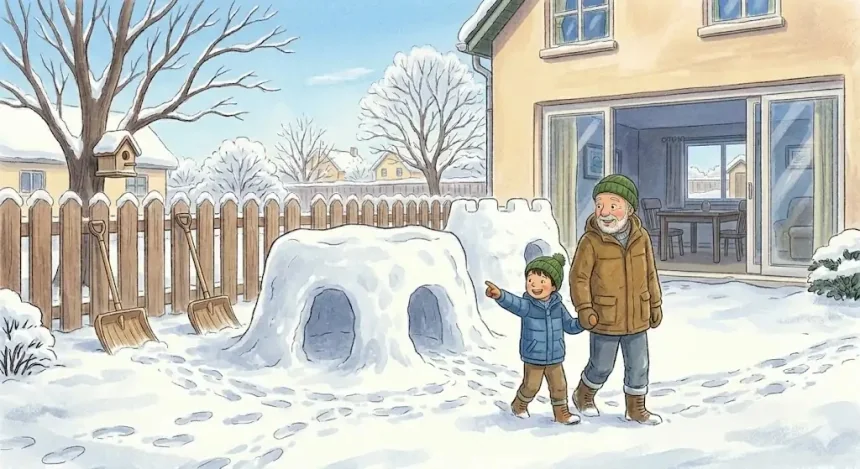 hóvihar mese – Gergő és nagyapa a hóvárban bújnak meg a hóvihar elől