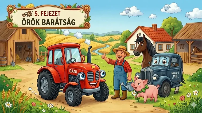 Traktoros mese gyerekeknek – Dani, Marci gazda, Pejkó, Böbe és Morgó Misi együtt a Napfény Tanyán