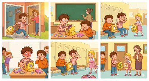 Berci és az elcserélt táska – vicces mese kisiskolásoknak