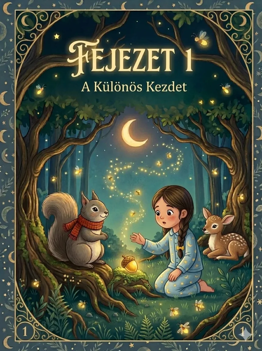 esti mese gyerekeknek – Luca kislány az ablakban nézi az éjjeli erdőt