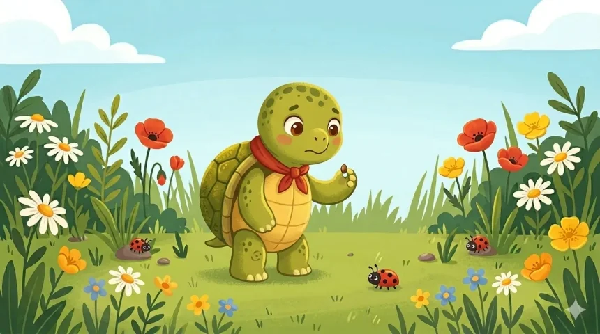 vicces teknős mese türelemről – Lassú Lóri magot talál a virágos kertben