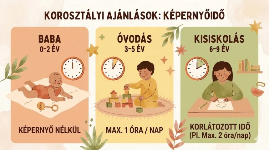 képernyőidő korosztályi ajánlások – baba, óvodás, kisiskolás gyerekek számára