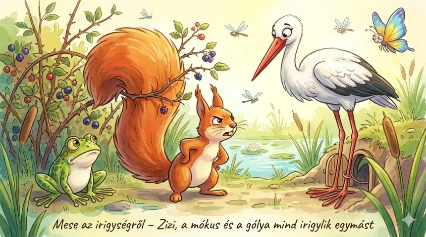 mese az irigységről gyerekeknek – Zizi, a mókus és a gólya mind irigylik egymást