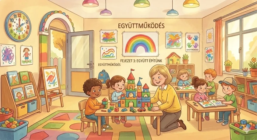 bátorító mese óvodásoknak – Zoé és Ábel Nóri nénivel együtt építőkockás várat építenek