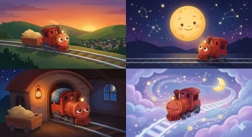 Alvó Kisvonat – altató esti mese 0–3 éveseknek