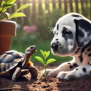 dalmata kölyök, kutyás mese, kert, gyerekeknek, állatos történet, kaland, barátság, tanulságos mese4