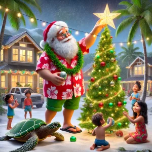 Mikulás, Hawaii karácsony, trópusi karácsony, karácsonyi történet, vidám mese2