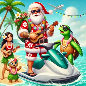 Mikulás, Hawaii karácsony, trópusi karácsony, karácsonyi történet, vidám mese5